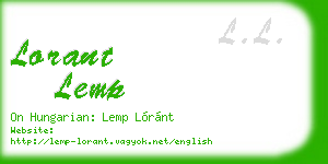 lorant lemp business card